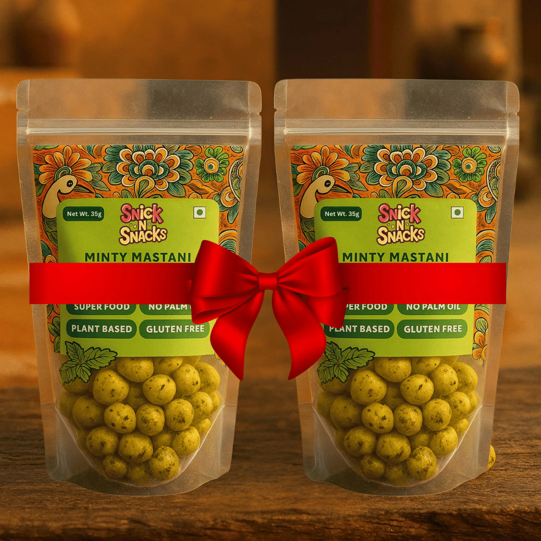 Minty Mastani | Superfood Makhana Snack by SnickNSnacks (35g Pouch Pack) | Pack of 2