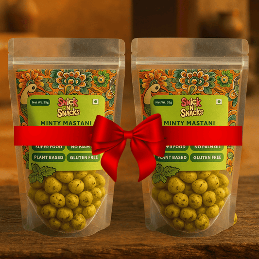 Minty Mastani | Superfood Makhana Snack by SnickNSnacks (35g Pouch Pack) | Pack of 2