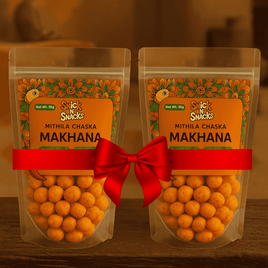 Mithila Chaska | Superfood Makhana Snack by SnickNSnacks (35g Pouch Pack) | Pack of 2
