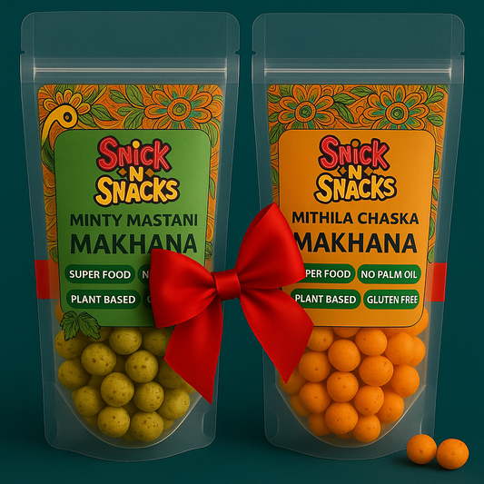 Mithila Chaska + Minty Mastani Combo Pack | Superfood Makhana Snack by SnickNSnacks(35gm per pack)
