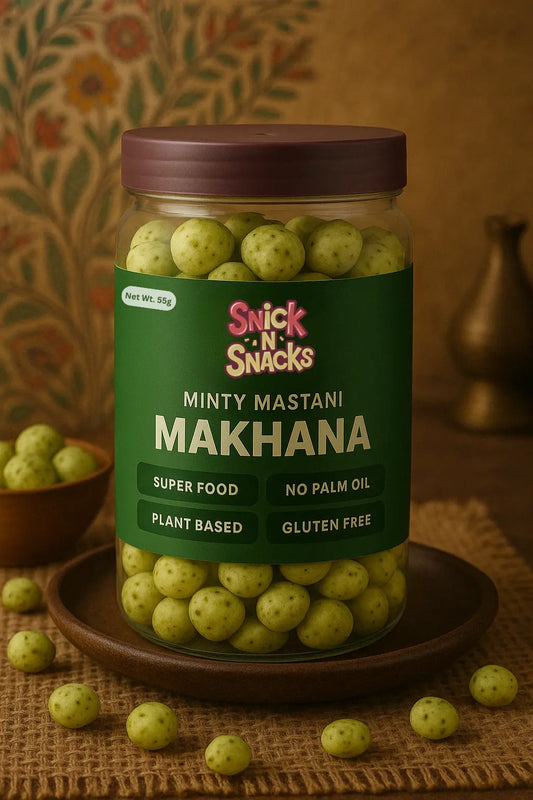 Minty Mastani | Superfood Makhana Snack by SnickNSnacks (55g Jar Pack)
